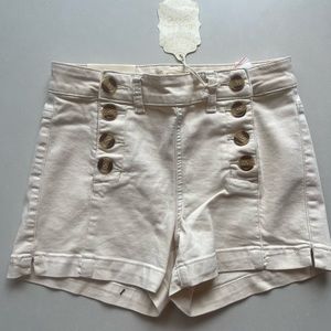 High-Wasted Button Shorts